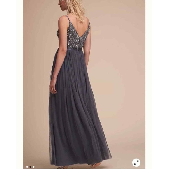 ANTHROPOLOGIE BHLDN Avery Maxi Dress in Hydrangea Size 16 - Picture 4 of 13